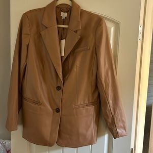 NWT a new day faux leather tan blazer!! Really cute!